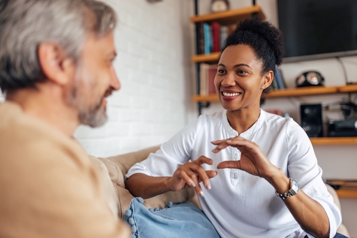 A live-in care consulatant discussing care options.